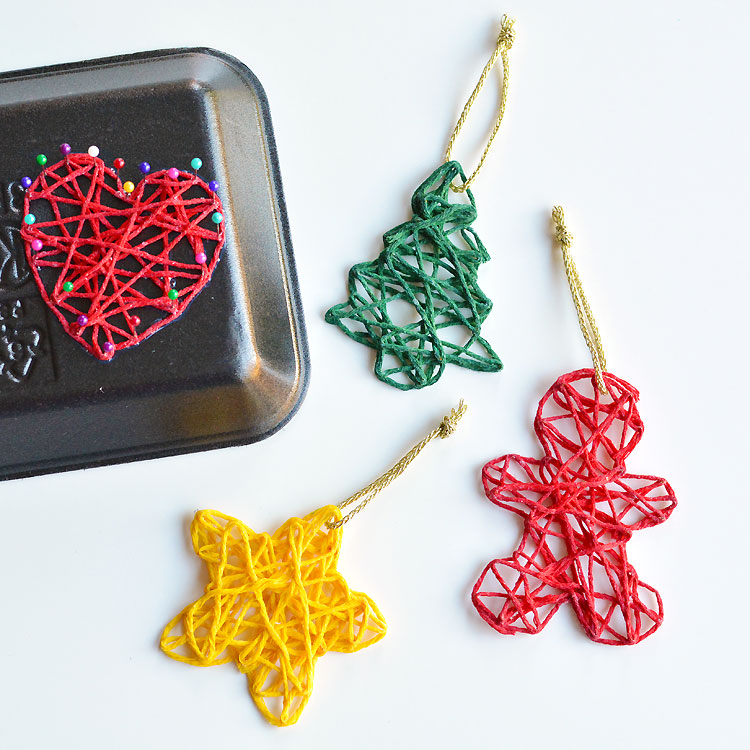 How to Make Wrapped Yarn Ornaments - One Little Project